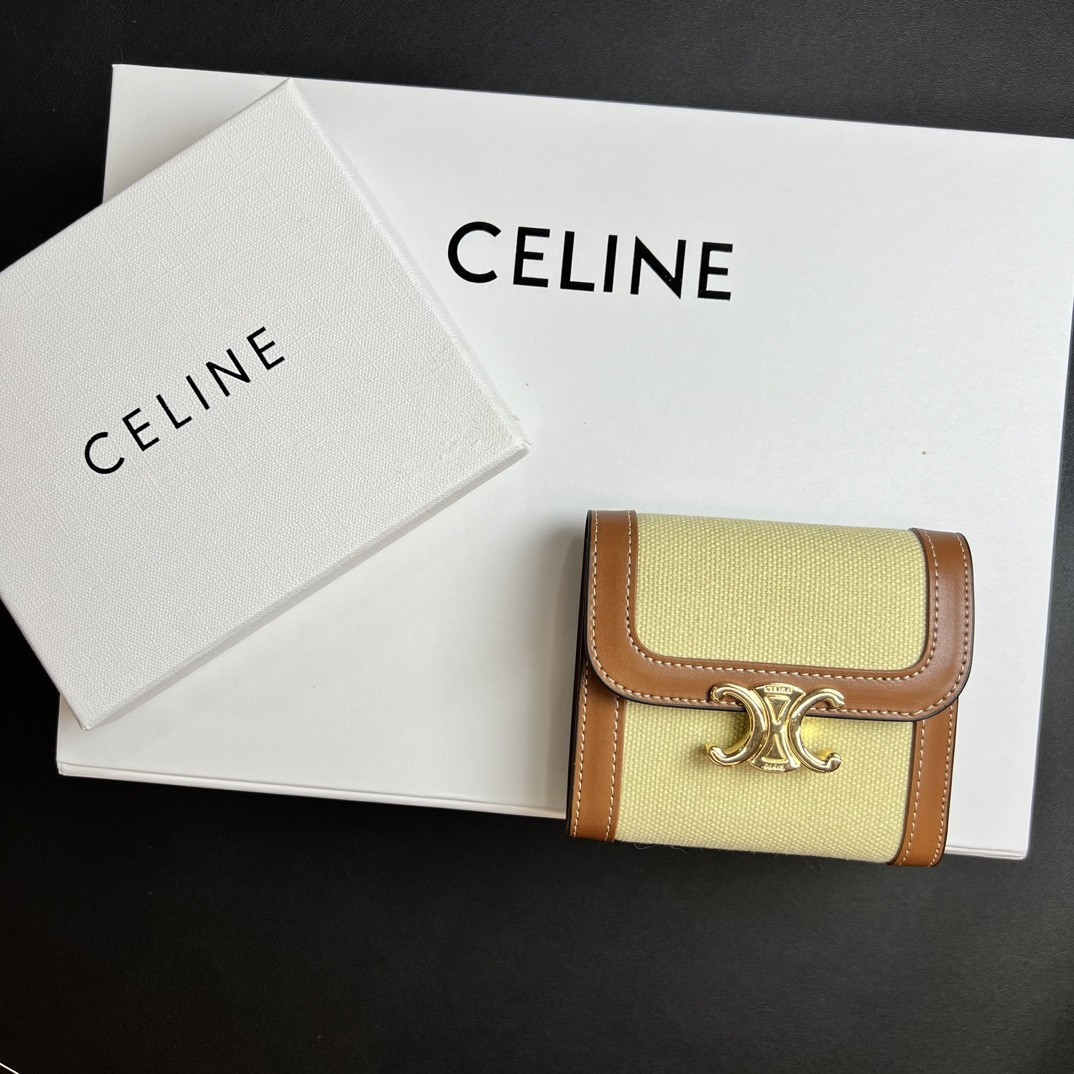 CELINE セリーヌ 凱旋門トリフォールド財布 10.5*9*3cm