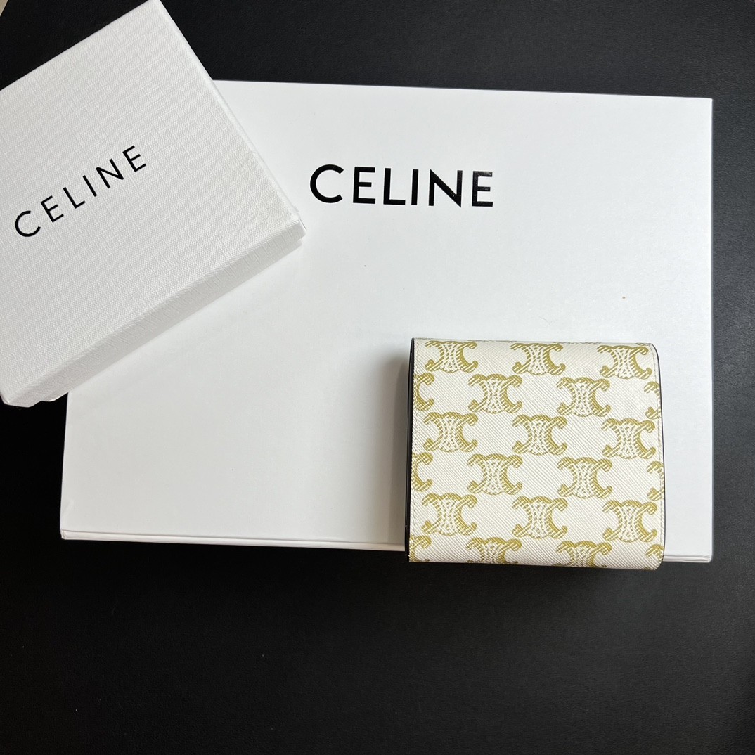 CELINE セリーヌ 凱旋門トリフォールド財布 10.5*9*3cm