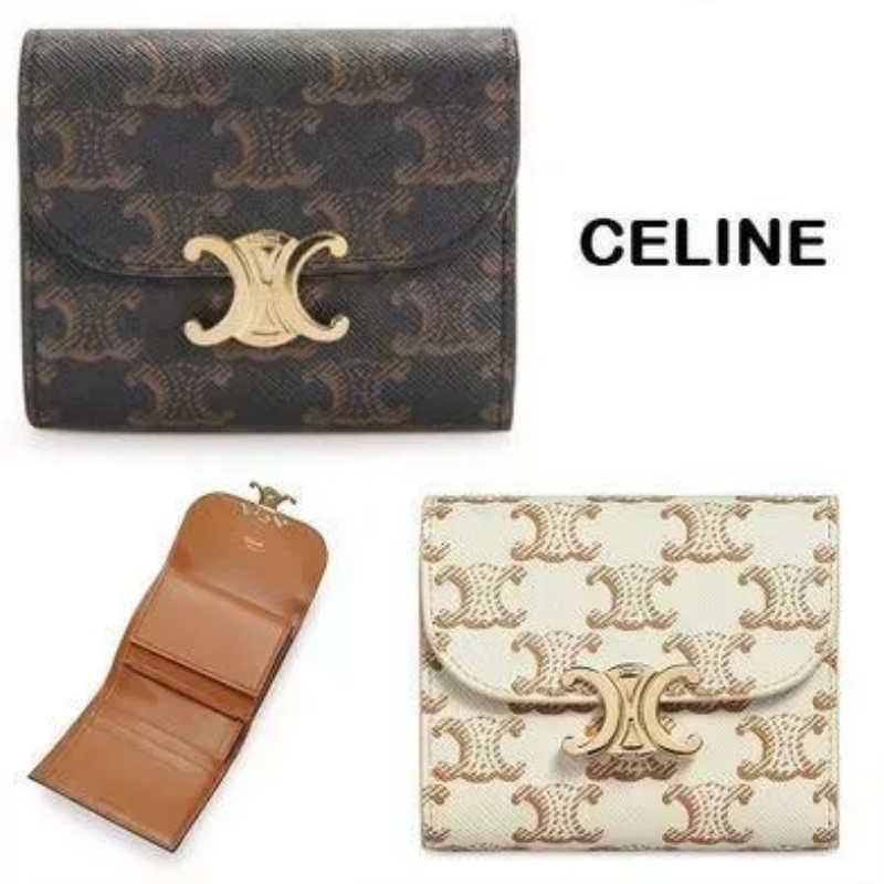 スモール トリオンフウォレット / トリオンフキャンバス ホワイト / タン