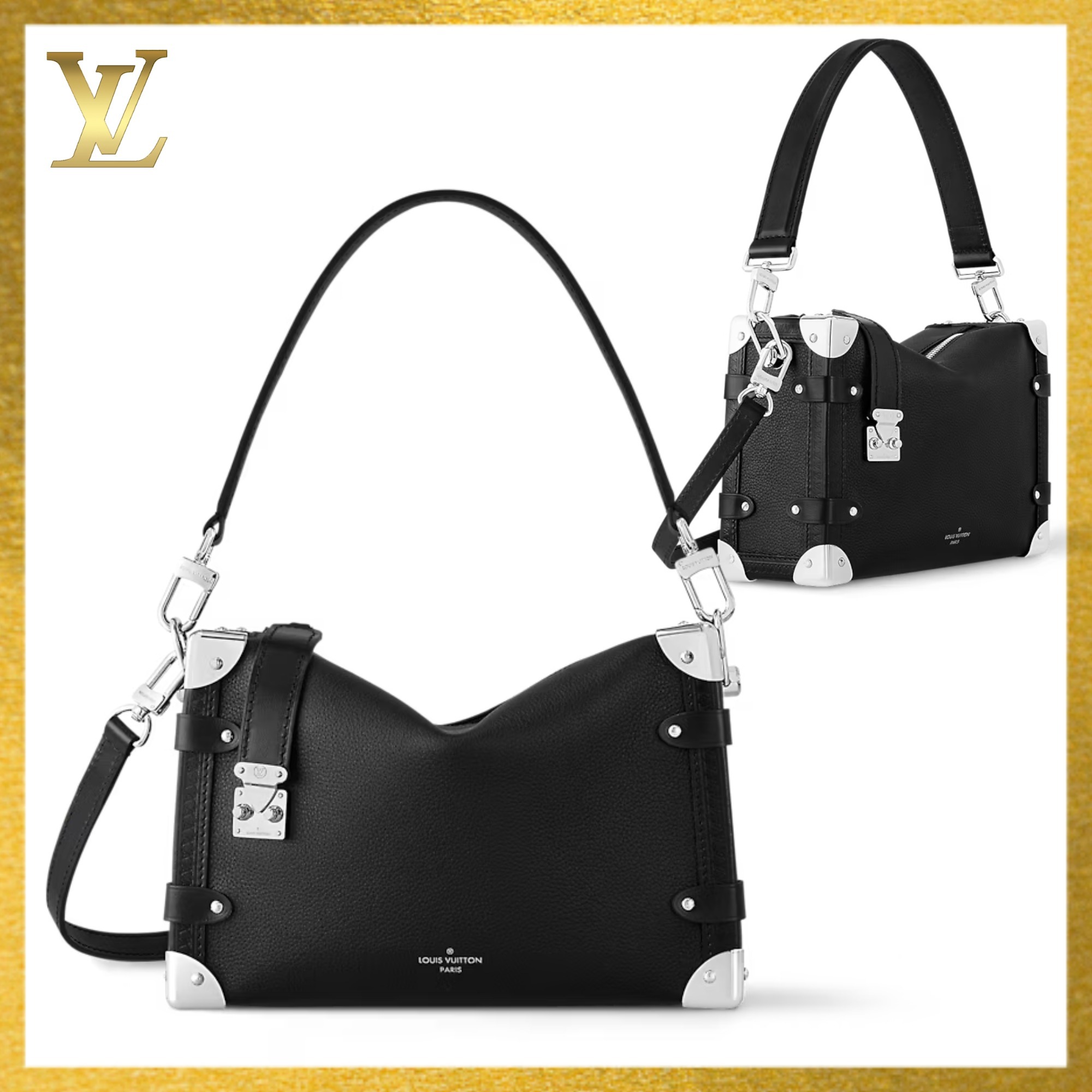 【LOUIS VUITTON】 グレインカーフレザー サイドトランク MM M25160