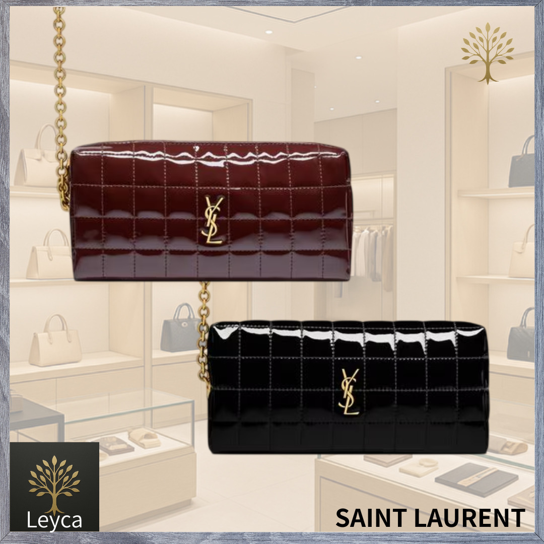 SAINT LAURENT チェーン付きカサンドラ マトラッセ カレ ポーチ
