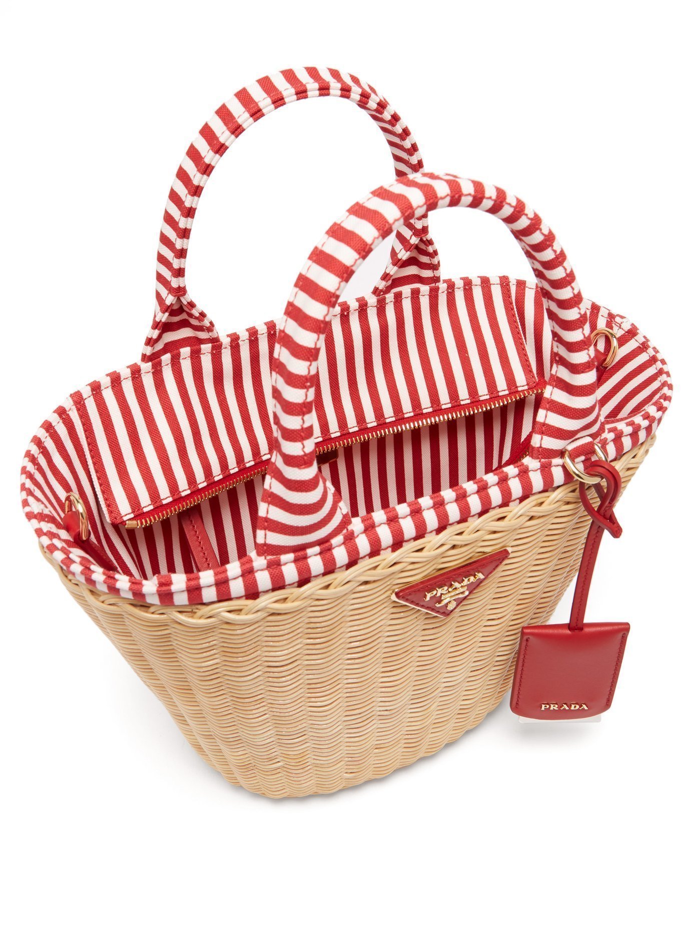 【新作】★PRADA★人気のWicker★キャンバス カゴバッグ