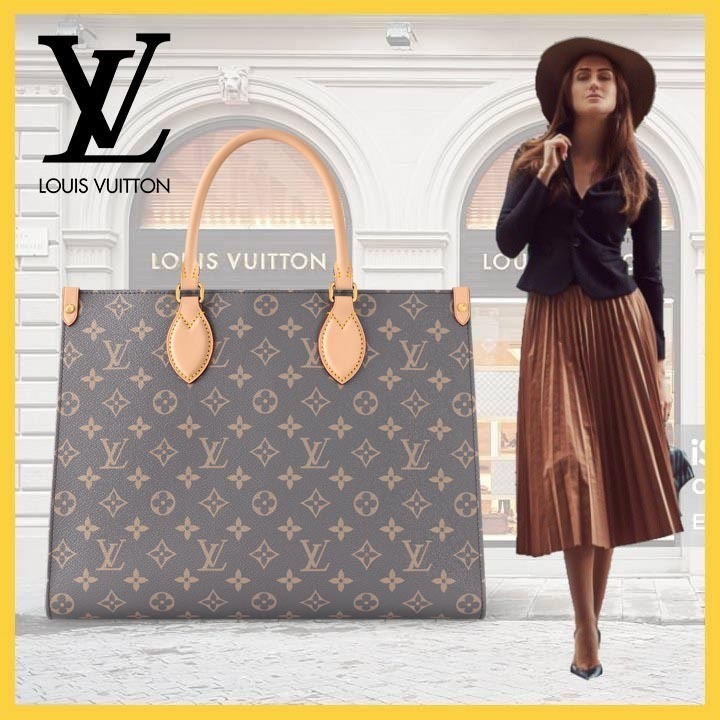 グレー色がお洒落♪ 【Louis Vuitton】オンザゴーMMトートバッグ M12415