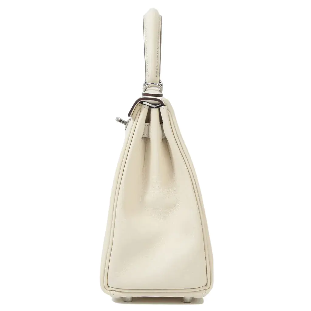 HERMÈS 愛馬仕 Kelly 25 限量塗鴉款 In & Out 凱莉包 I2 Nata 奶油白 Swift牛皮 銀扣
