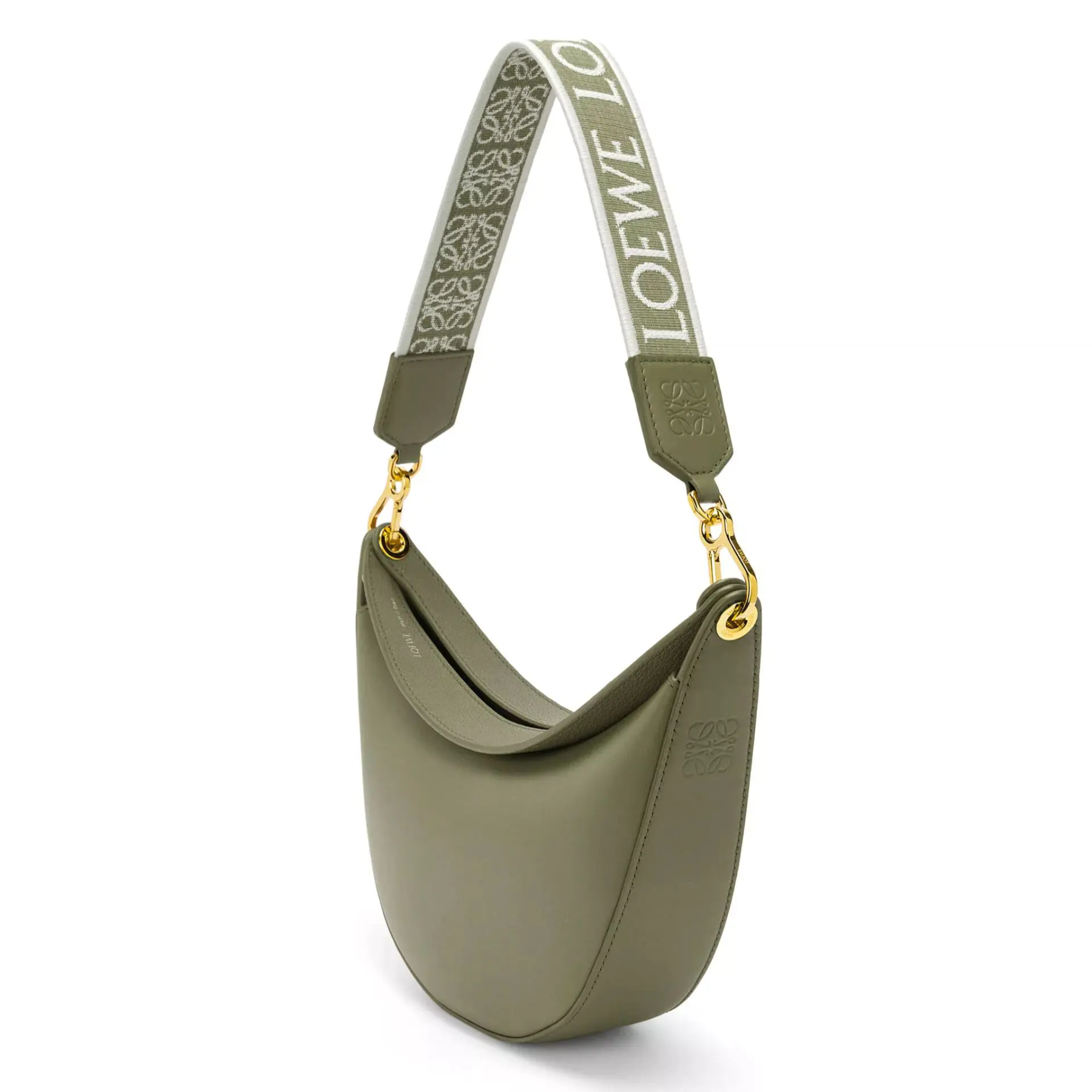 関税込 ◆LOEWE サテンカーフ&ジャカード Luna ホーボー バッグ