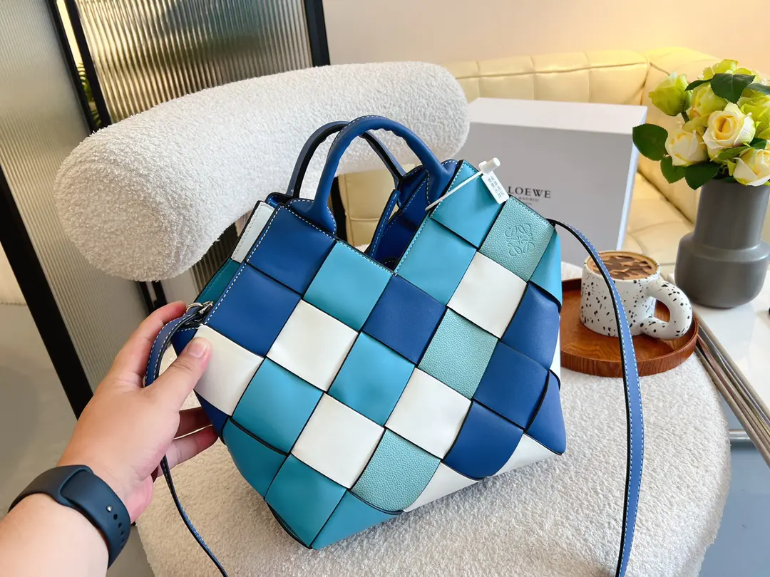 Loewe配色かごバッグレザーベジタブルバスケット