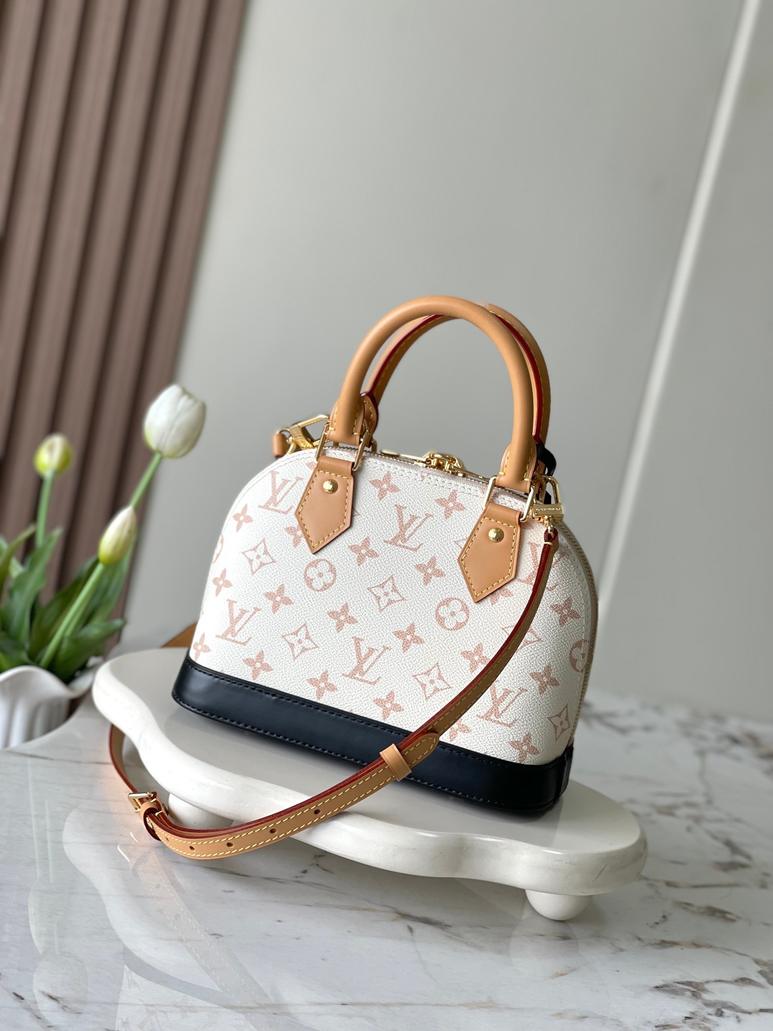 【Louis Vuitton】　ハンドバッグ　ベージュ