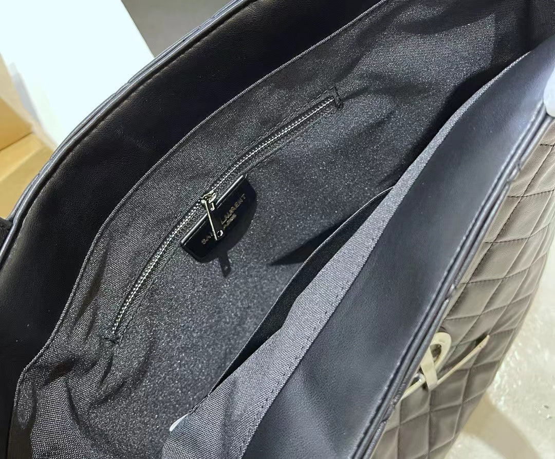 👜Ysl アーガイル柄 ハンドバッグ 大容量