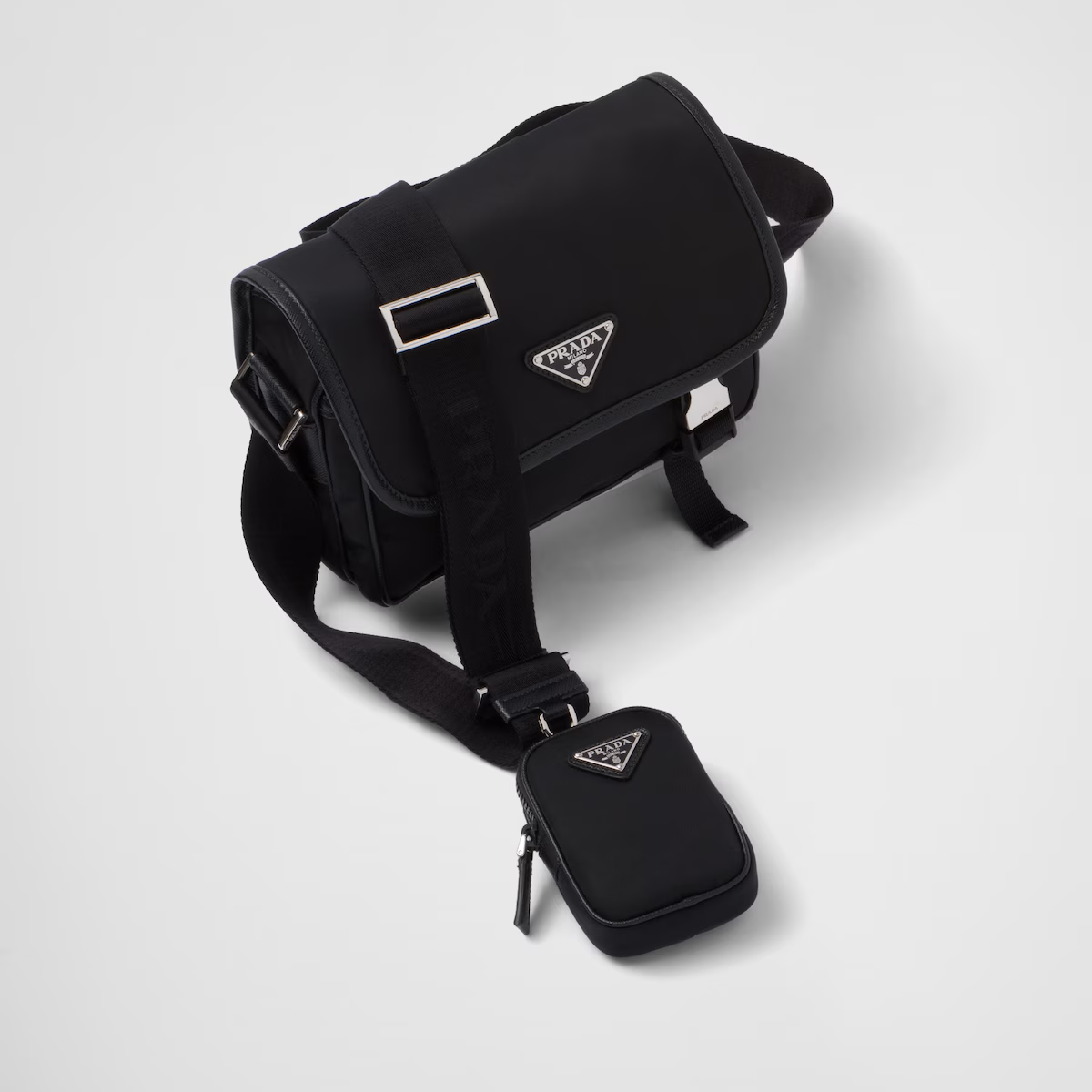 PRADA プラダ Re-Nylon xサフィアーノレザー ショルダーバッグ