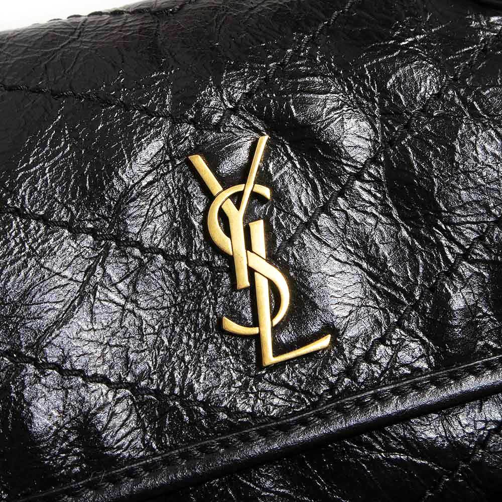 Saint Laurent Niki ミディアム 光沢クリンクル ショルダー