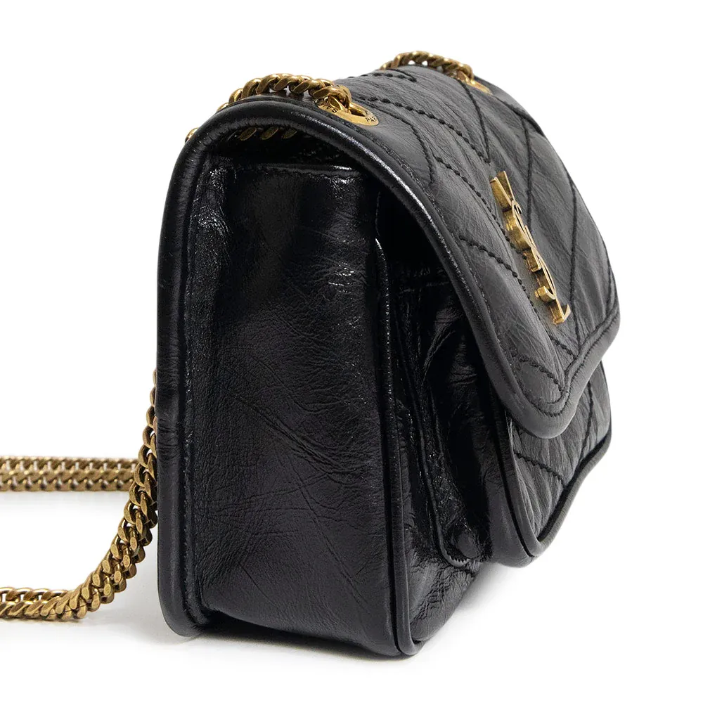 Saint Laurent Niki ミディアム 光沢クリンクル ショルダー