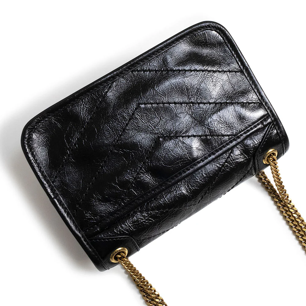 Saint Laurent Niki ミディアム 光沢クリンクル ショルダー