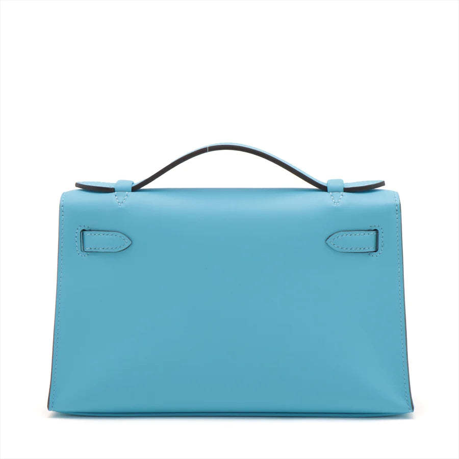 エルメス ポシェットケリー ヴォースイフト ブルーノール シルバー金具