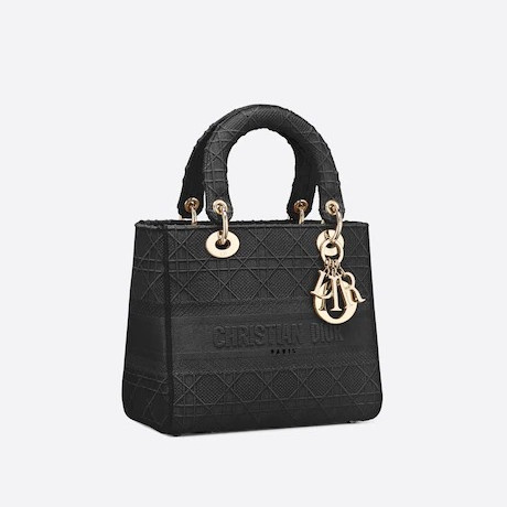 【DIOR】雑誌掲載！完売必至！憧れのMedium Lady D-Lite Bag！ 刺繍キャンバス グレー バッグ