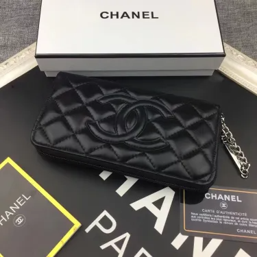 【CHANEL】シャネル 人気の新作バカ売れ商品菱形チェック柄の刺しゅう入りバラ財布