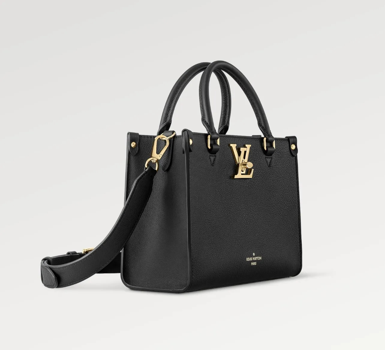 LV レザー スクエア トート ロック＆ゴー ブラック ホワイト M22311 M23637