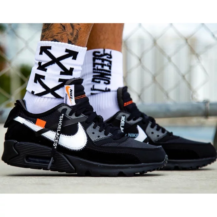 ナイキ オフ-ホワイト×エア マックス 90 "ブラック" メンズ レディース スニーカー【限定完売モデル】