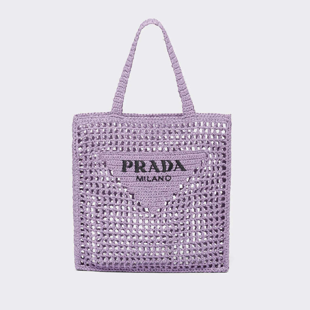 【PRADA】Raffia tote bag ロゴ ラフィア トートバッグ 2022SS新作