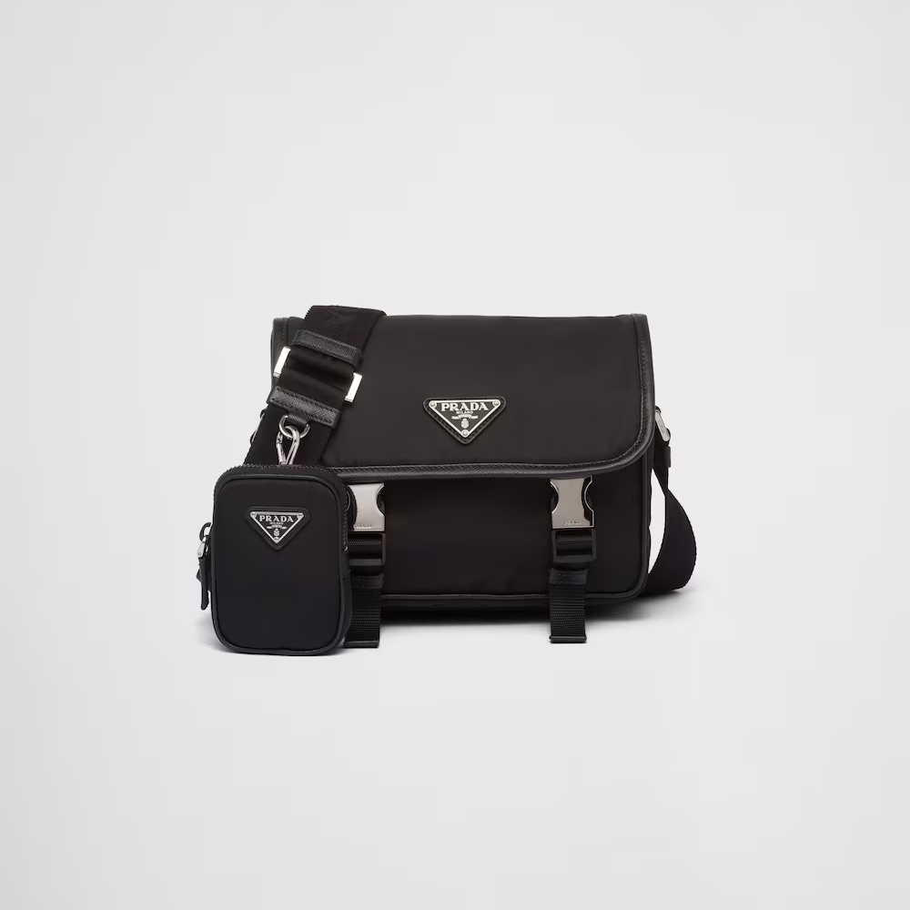 PRADA プラダ Re-Nylon xサフィアーノレザー ショルダーバッグ