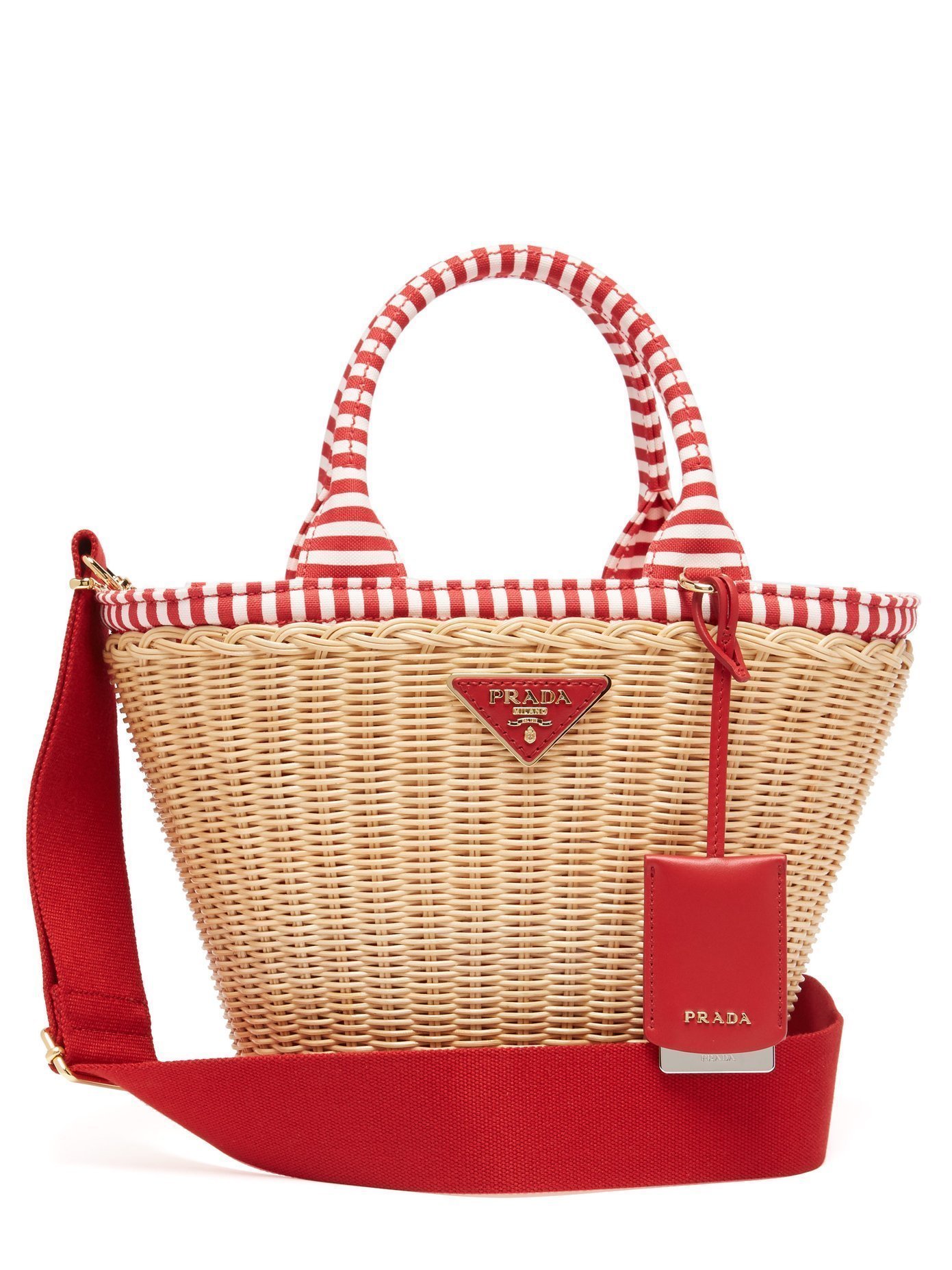 【新作】★PRADA★人気のWicker★キャンバス カゴバッグ