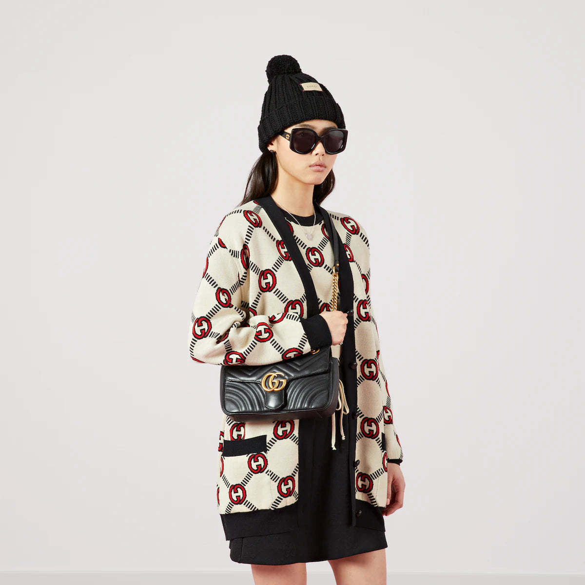 〔GGマーモント〕キルティング スモール ショルダーバッグ