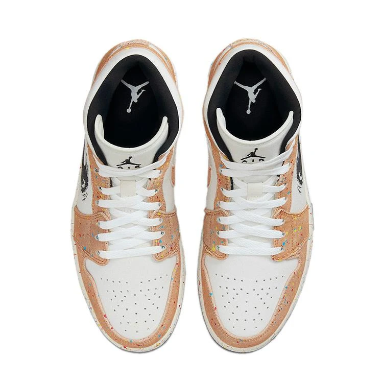 NIKE ナイキ AIR JORDAN 1 MID SE 'BRUSHSTROKE PAINT SPLATTER' エア ジョーダン ワン ミッド スペシャルエディション  ブラシストローク ペイント スプラッター メンズ スニーカー SAIL/BLACK-CIDER-CHILE RED【海外展開 日本未入荷】
