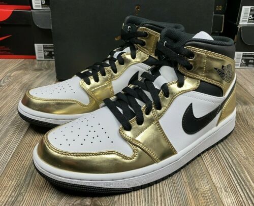 NIKE ナイキ AIR JORDAN 1 MID SE 'METALLIC GOLD' エア ジョーダン ワン ミッド スペシャルエディション  メタリック ゴールド メンズ レディース スニーカー METALLIC GOLD/BLACK-WHITE メタリックゴールド/ブラック ホワイト【海外展開 日本未入荷】