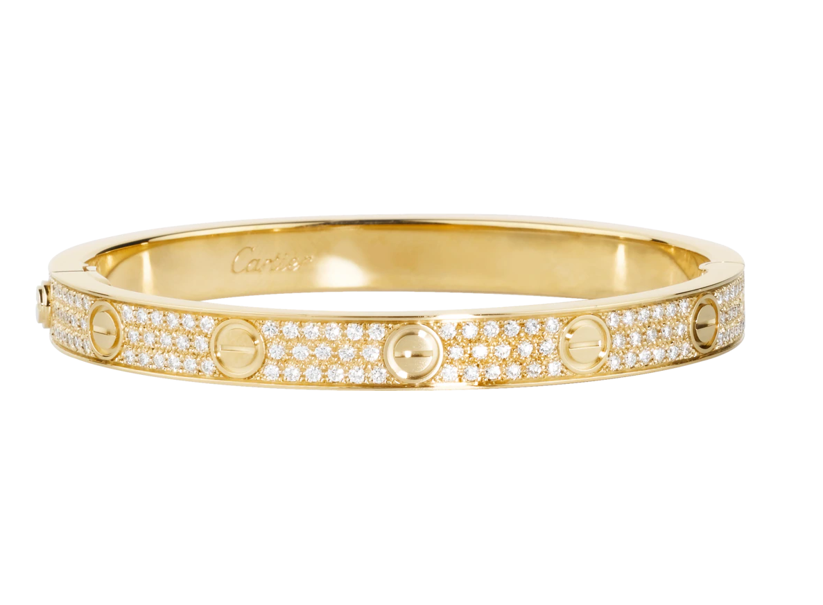 【Cartier】カルティエ LOVE BRACELET, DIAMOND-PAVED ブレスレット、パヴェダイヤモンド