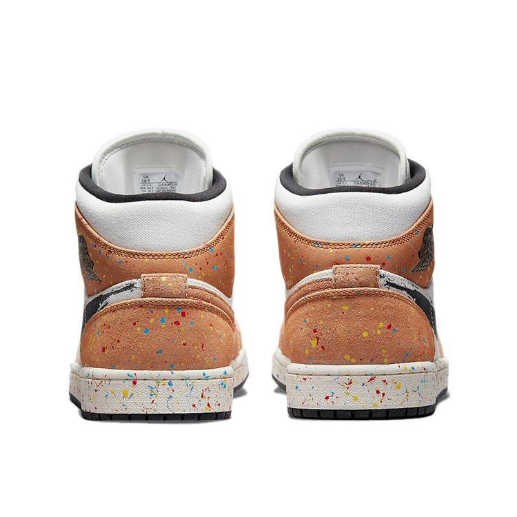 NIKE ナイキ AIR JORDAN 1 MID SE 'BRUSHSTROKE PAINT SPLATTER' エア ジョーダン ワン ミッド スペシャルエディション  ブラシストローク ペイント スプラッター メンズ スニーカー SAIL/BLACK-CIDER-CHILE RED【海外展開 日本未入荷】