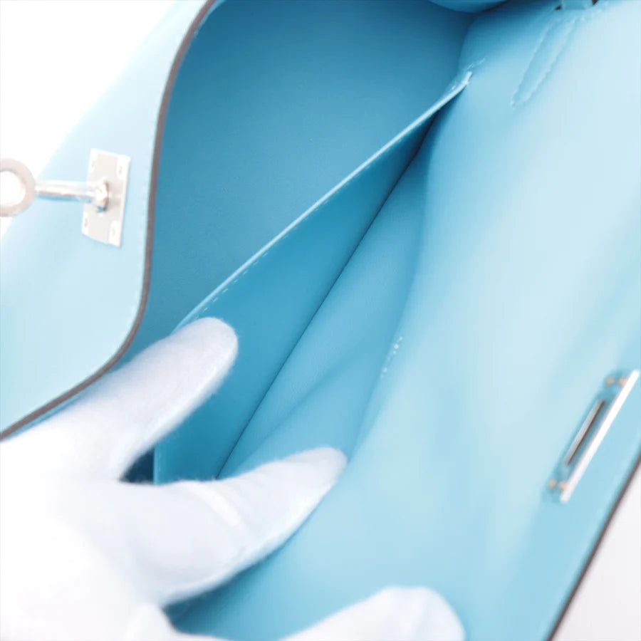 エルメス ポシェットケリー ヴォースイフト ブルーノール シルバー金具