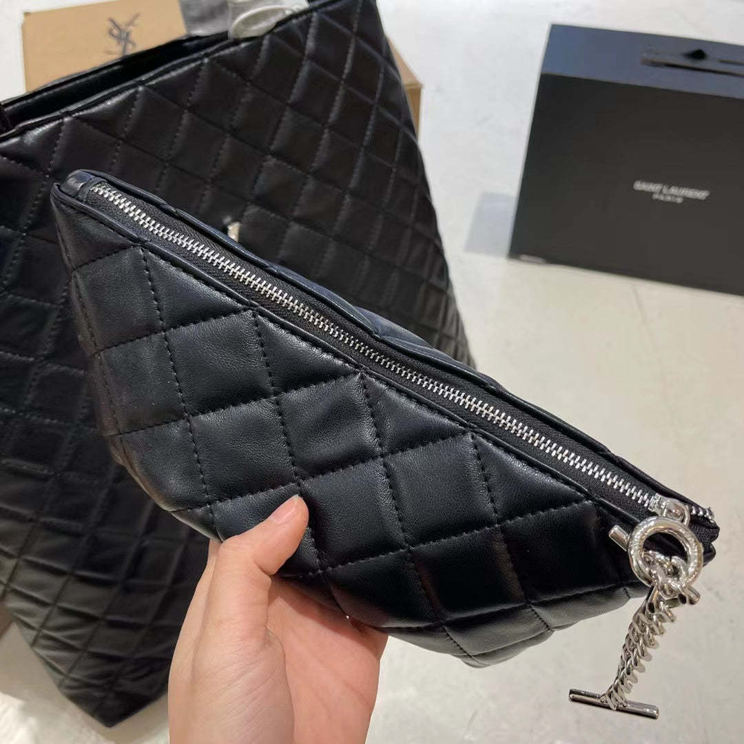 👜Ysl アーガイル柄 ハンドバッグ 大容量