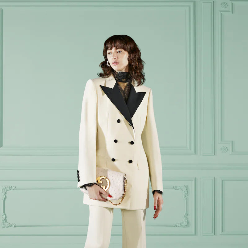 〔グッチ ブロンディ〕オーストリッチ ショルダーバッグ