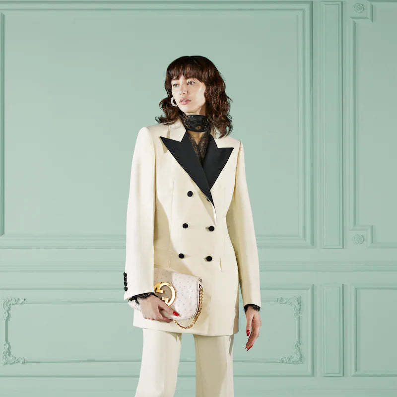 〔グッチ ブロンディ〕オーストリッチ ショルダーバッグ