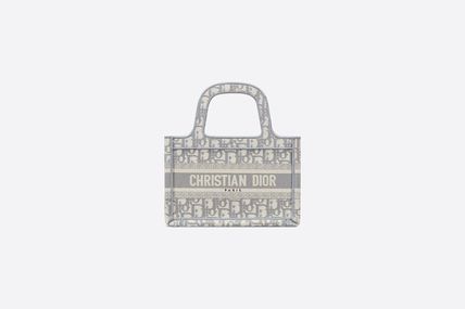 【ディオール】◆人気 BOOK TOTE 定番柄刺繍 トートバッグ-3 sizes