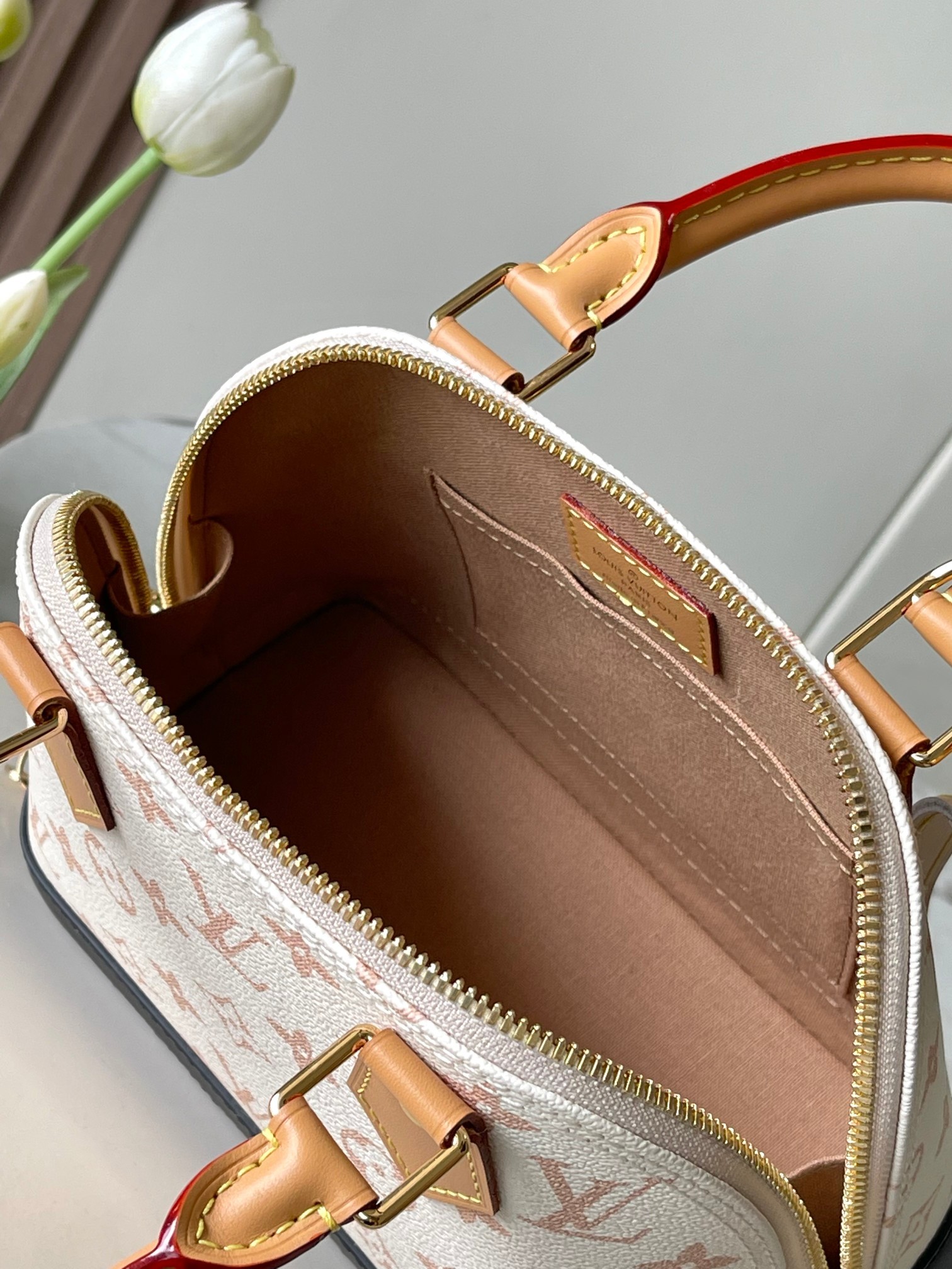 【Louis Vuitton】　ハンドバッグ　ベージュ