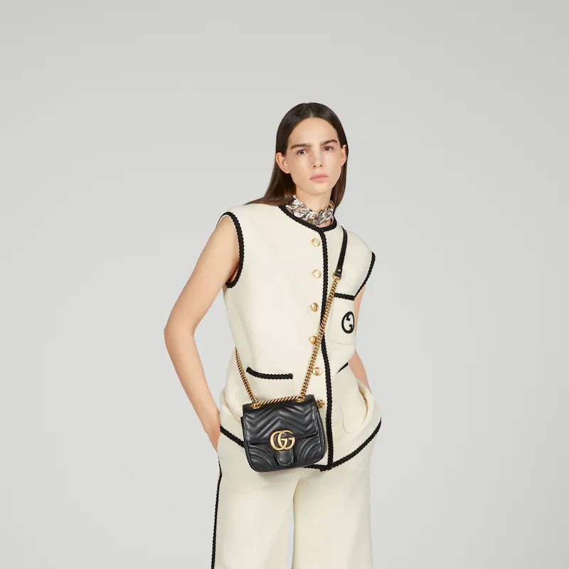 〔GGマーモント〕キルティング ミニ トートバッグ