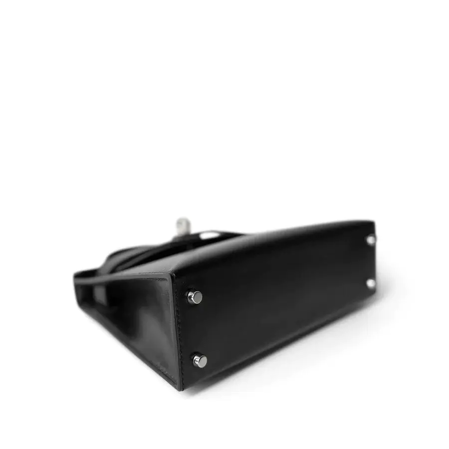 ミニ ケリー セリエ ブラック ボックス カーフスキン パラジウム メッキ B スタンプ