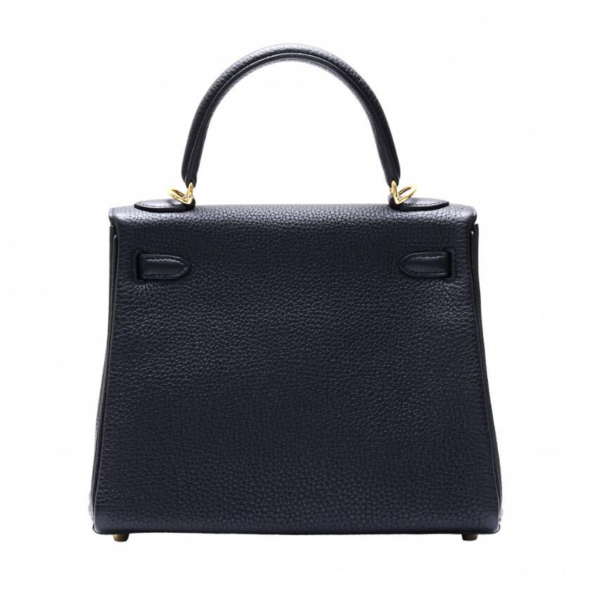 エルメス HERMES ケリー 25 トゴ ブラック イエローゴールド金具 U刻印