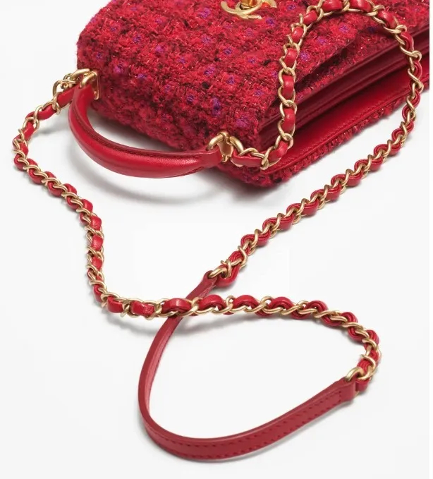 ツイードがかわいい★ 【CHANEL】ハンドルツイードバック