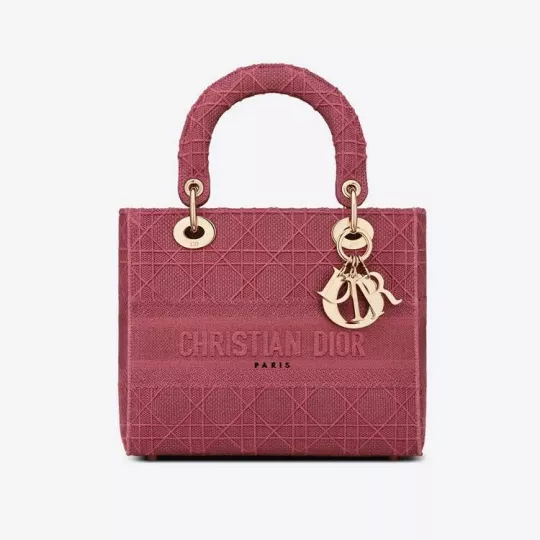 【DIOR】雑誌掲載！中村アンさん愛用！憧れのMedium Lady D-Lite Bag！ 刺繍キャンバス グレー バッグ【バッグ】