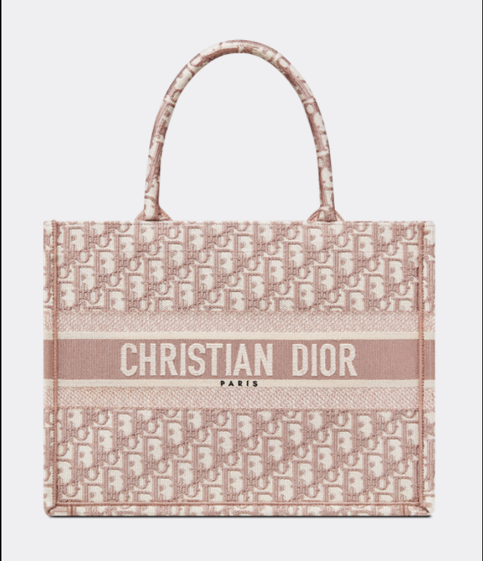 【ディオール】◆人気 BOOK TOTE 定番柄刺繍 トートバッグ-3 sizes