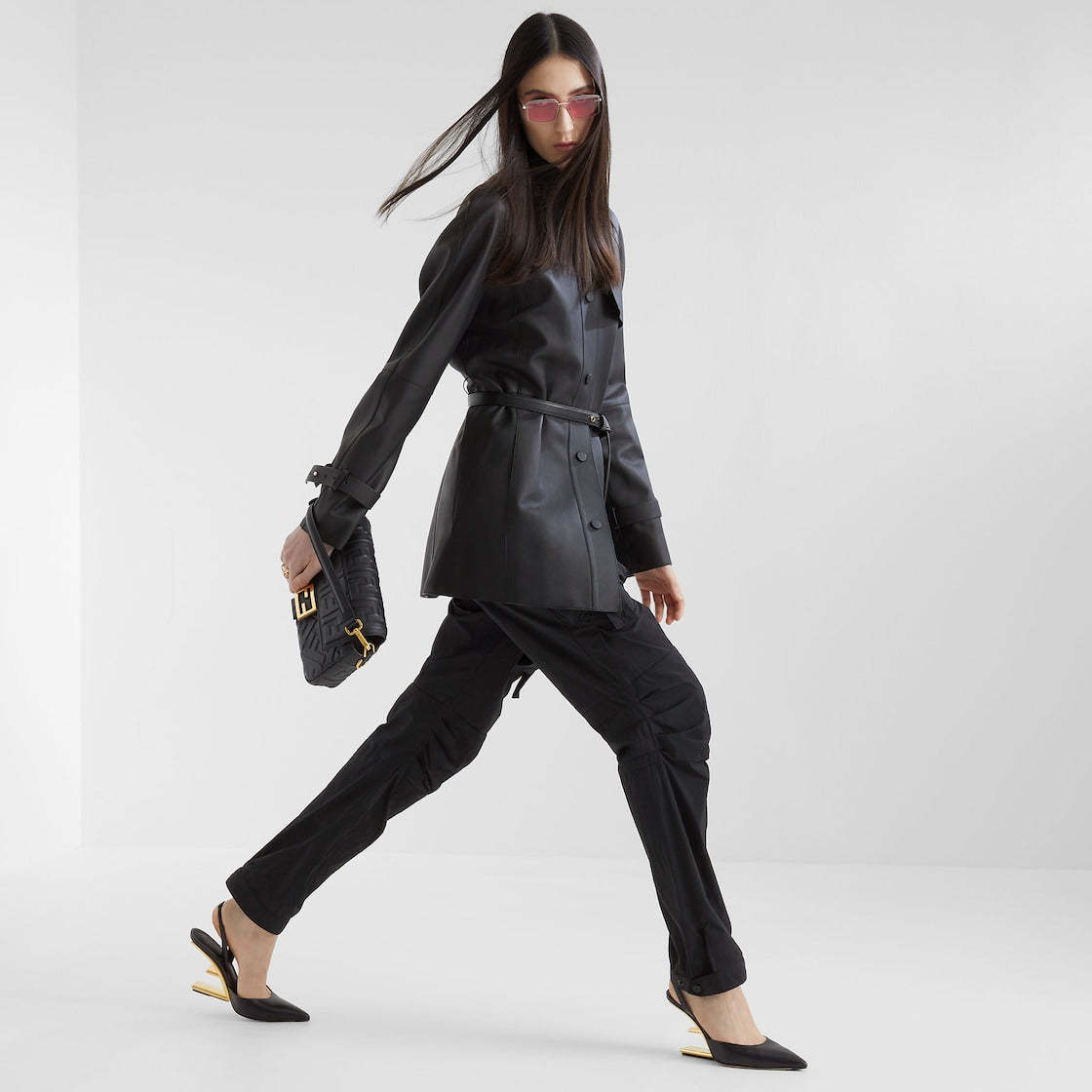 バゲット ブラックレザー バッグ ミディアム