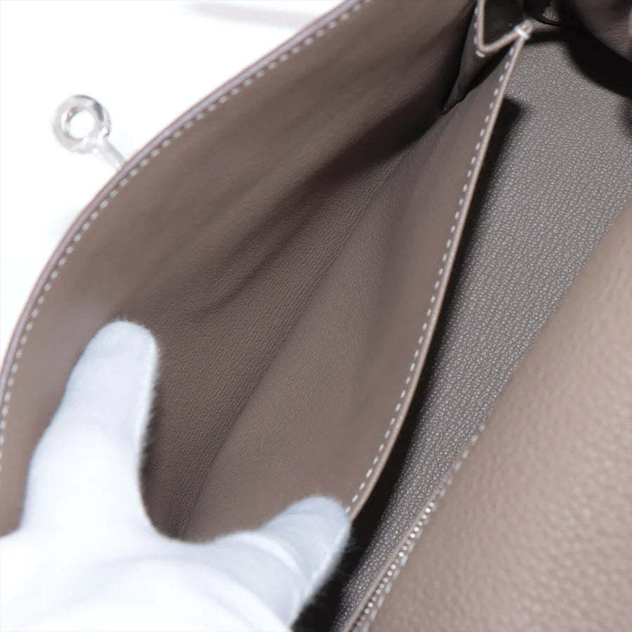 エルメス ケリー25 トゴ エトゥープ シルバー金具