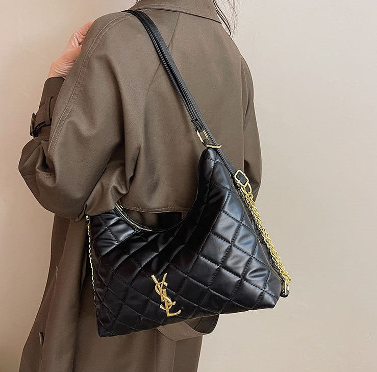 プレミアムハンドバッグ ショルダーバッグ コミューターひし形チェーンショルダーバッグ