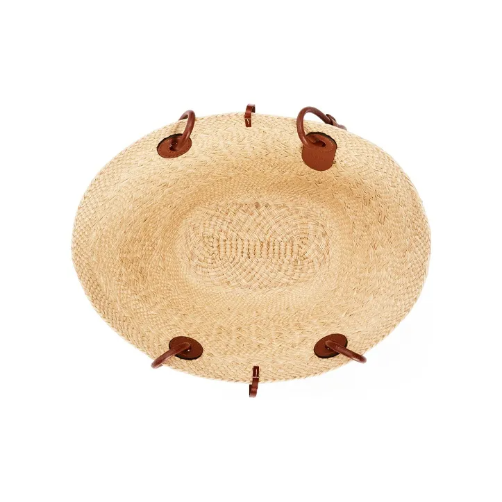 Loewe羅意威Anagram Basket刺繍エンブレム草編みショッピングバッグ