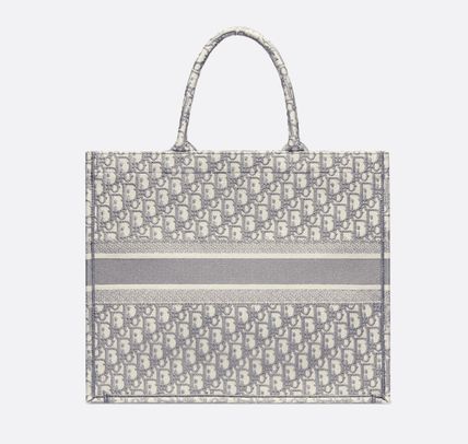 【ディオール】◆人気 BOOK TOTE 定番柄刺繍 トートバッグ-3 sizes