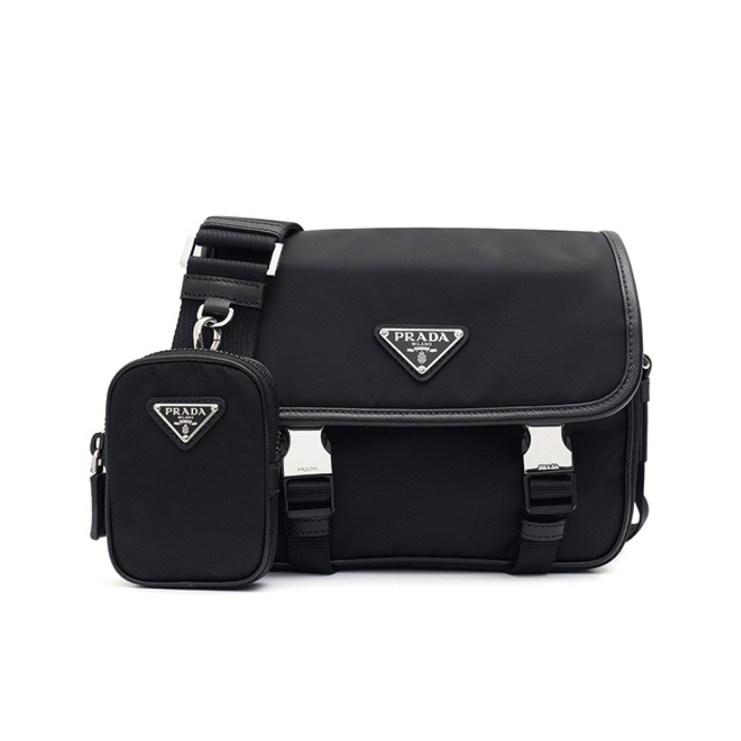 PRADA プラダ Re-Nylon xサフィアーノレザー ショルダーバッグ