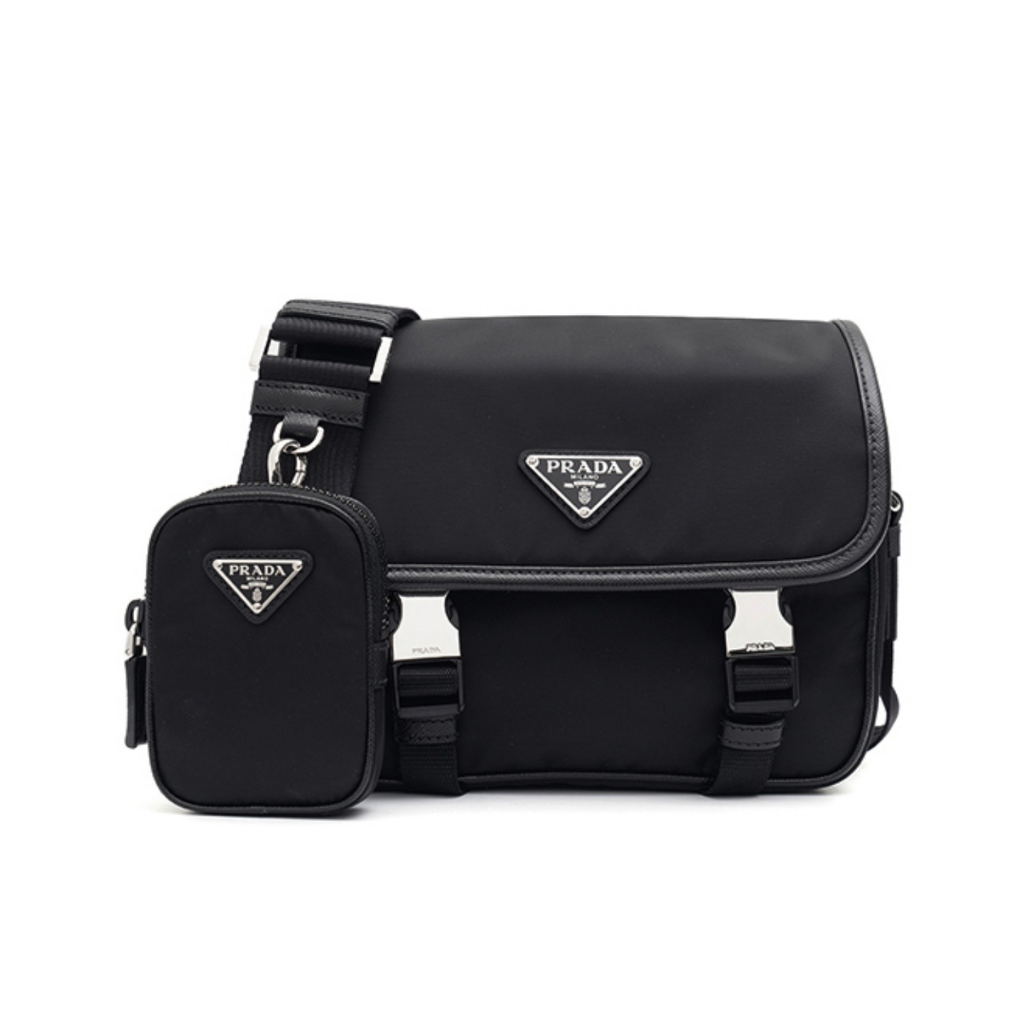 PRADA プラダ Re-Nylon xサフィアーノレザー ショルダーバッグ