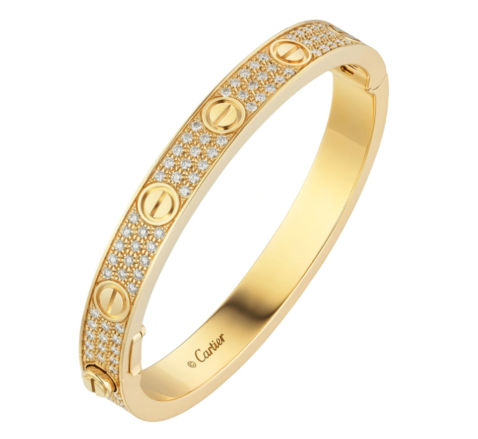 【Cartier】カルティエ LOVE BRACELET, DIAMOND-PAVED ブレスレット、パヴェダイヤモンド