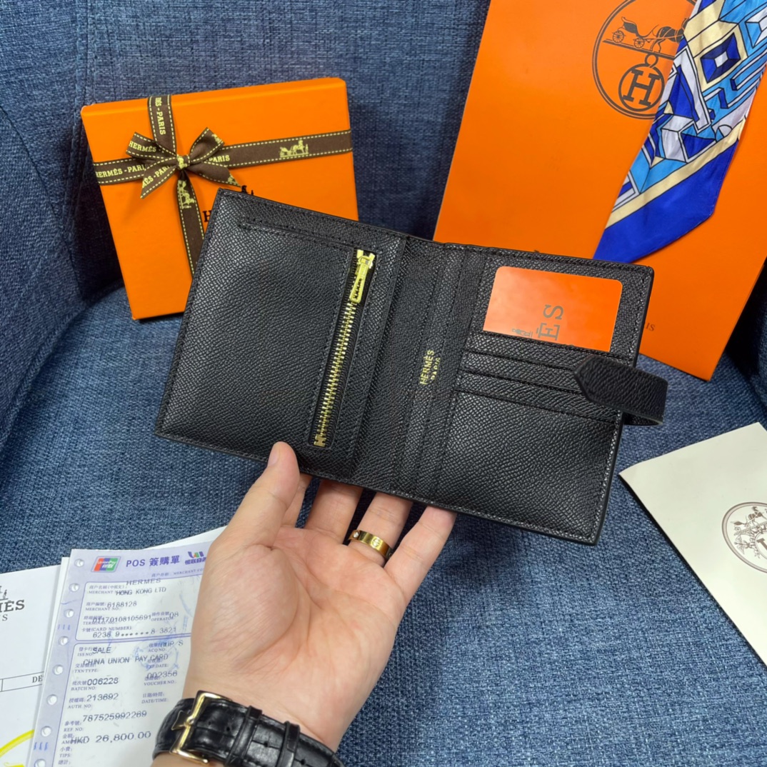 Hermes・レザー コンチネンタルウォレット 財布 折財布